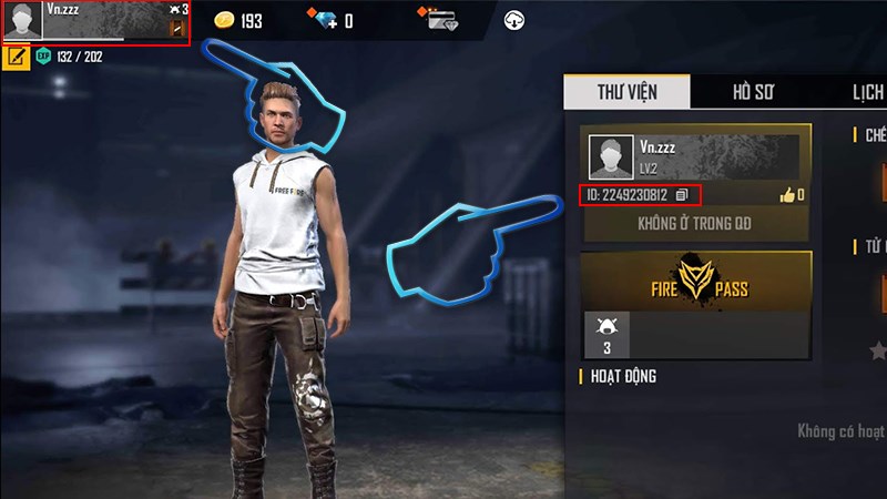 ID bạn có thể xem bằng cách vào game, chọn vào Avatar góc trái màn hình, bạn sẽ thấy được ID của mình