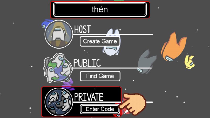 Nhấn chọn Enter Code ở mục Private