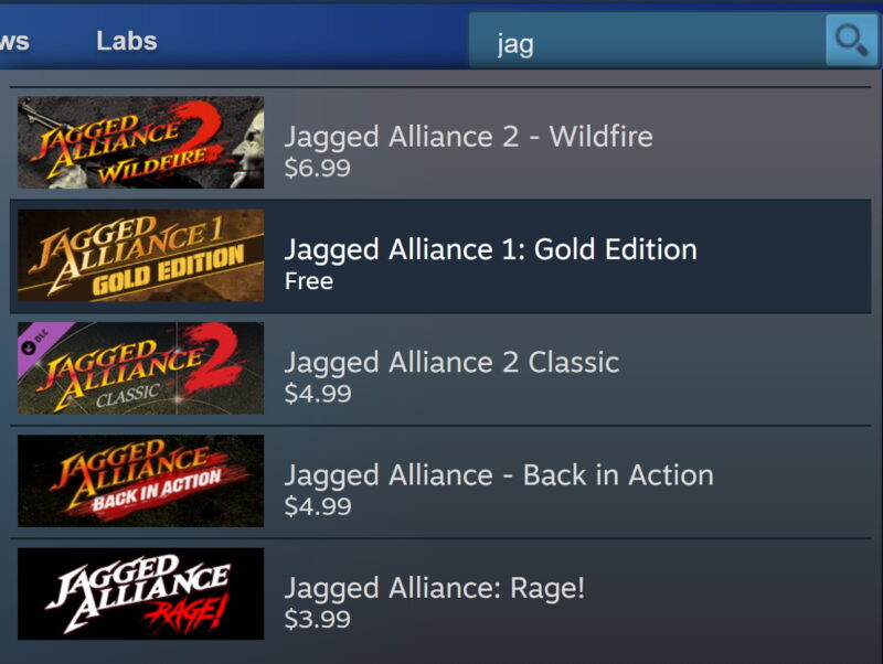 Đang miễn phí game Jagged Alliance 1: Gold Edition