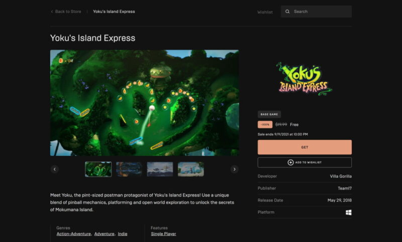 Đang miễn phí game Yoku's Island Express