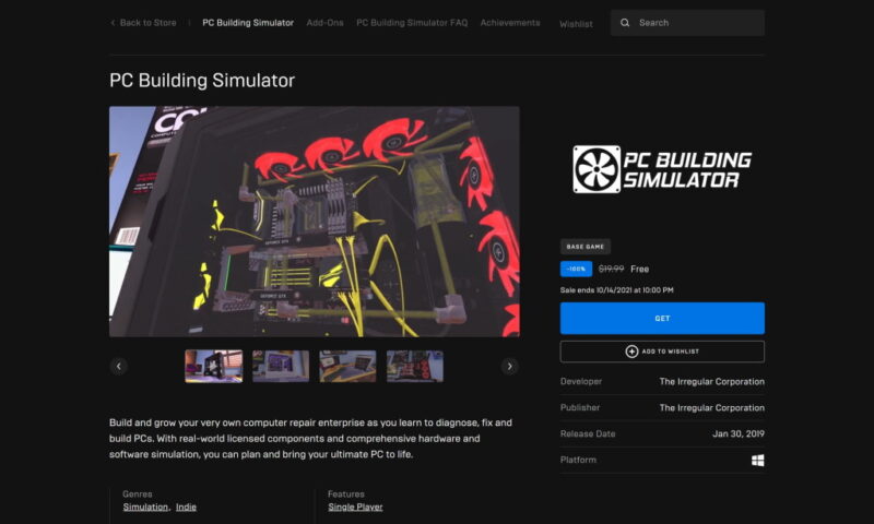 Đang miễn phí game mô phỏng PC Building Simulator rất hay