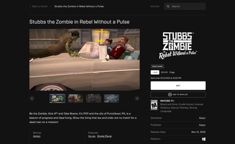 Đang miễn phí game Stubbs the Zombie in Rebel Without a Pulse
