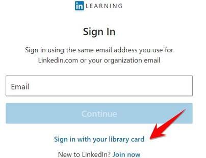 Sign in with your library card