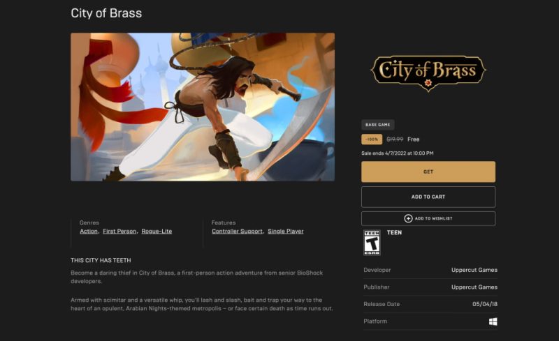 Tải miễn phí game City of Brass