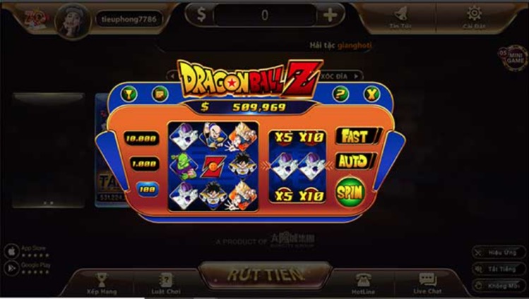 Giao diện game mini Dragon Ball Z Zowin
