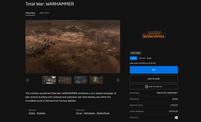 Tải miễn phí game Total War: Warhammer
